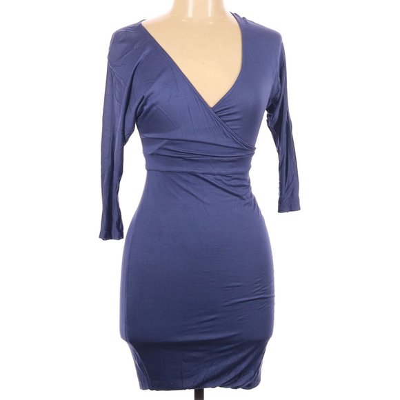 H&M 3/4 Sleeve Dress in Stormy Blue Size 6 - Picture 2 of 8